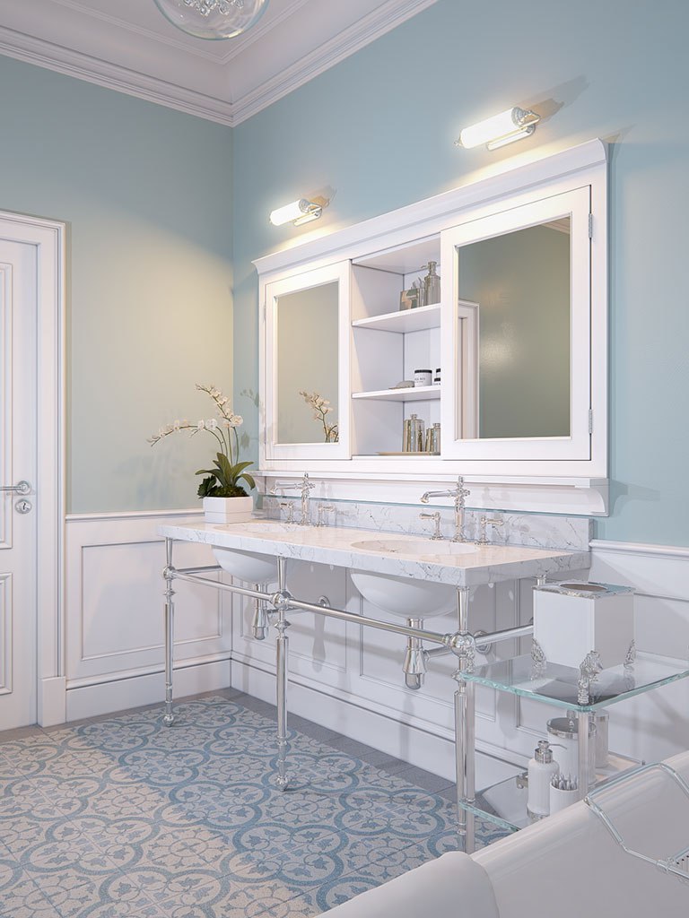 Дизайн ванной комнаты, квартира 257 м2 в ЖК Brilliant House - фото 2