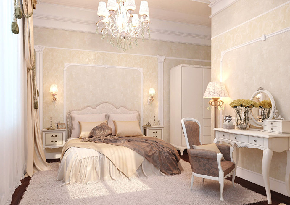 Интерьер спальни, квартира в итальянском стиле - фото 1
