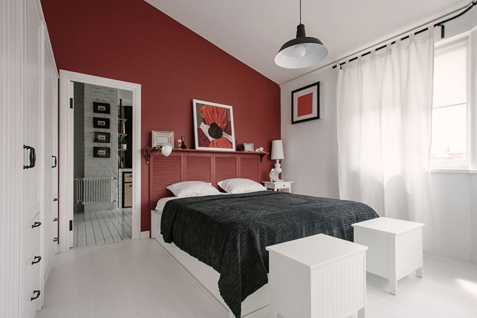 Дизайн спальни, мансарда 49 кв.м., Malevich Village - фото 1