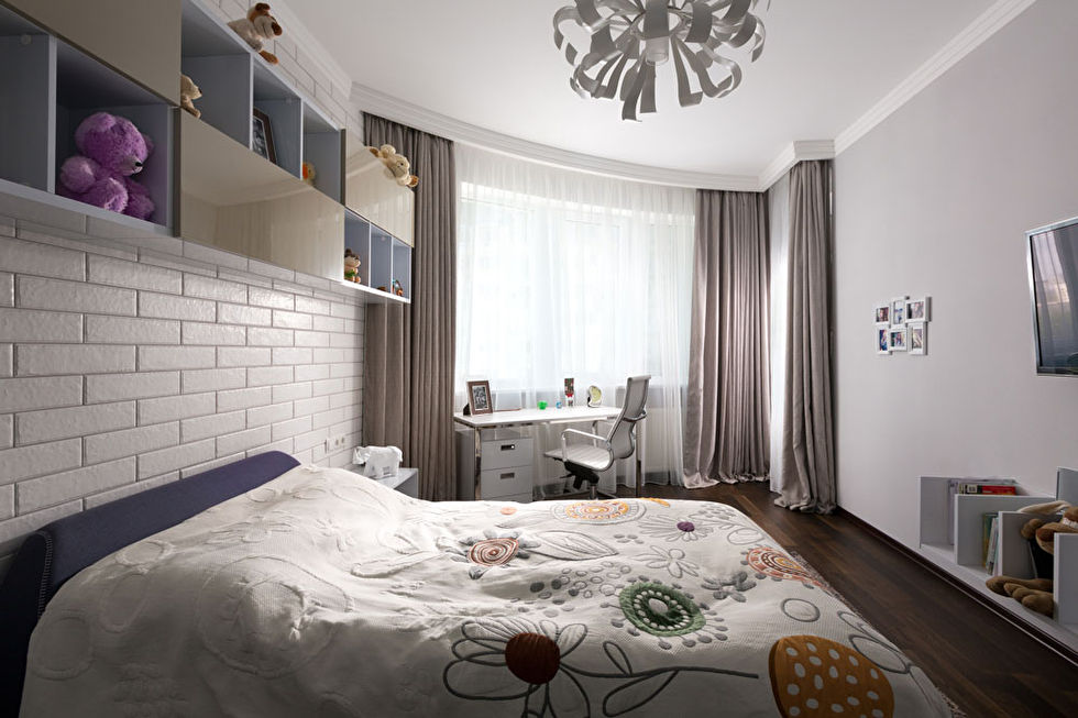 Дизайн детской комнаты, трехкомнатная квартира 85 кв.м., ЖК «Изумрудный» - фото 3