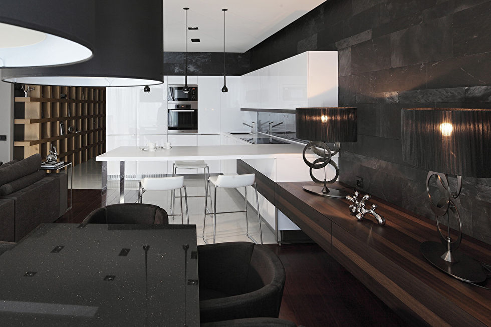 Дизайн кухни-гостиной, квартира в ЖК «Кутузовская Ривьера» - фото 7