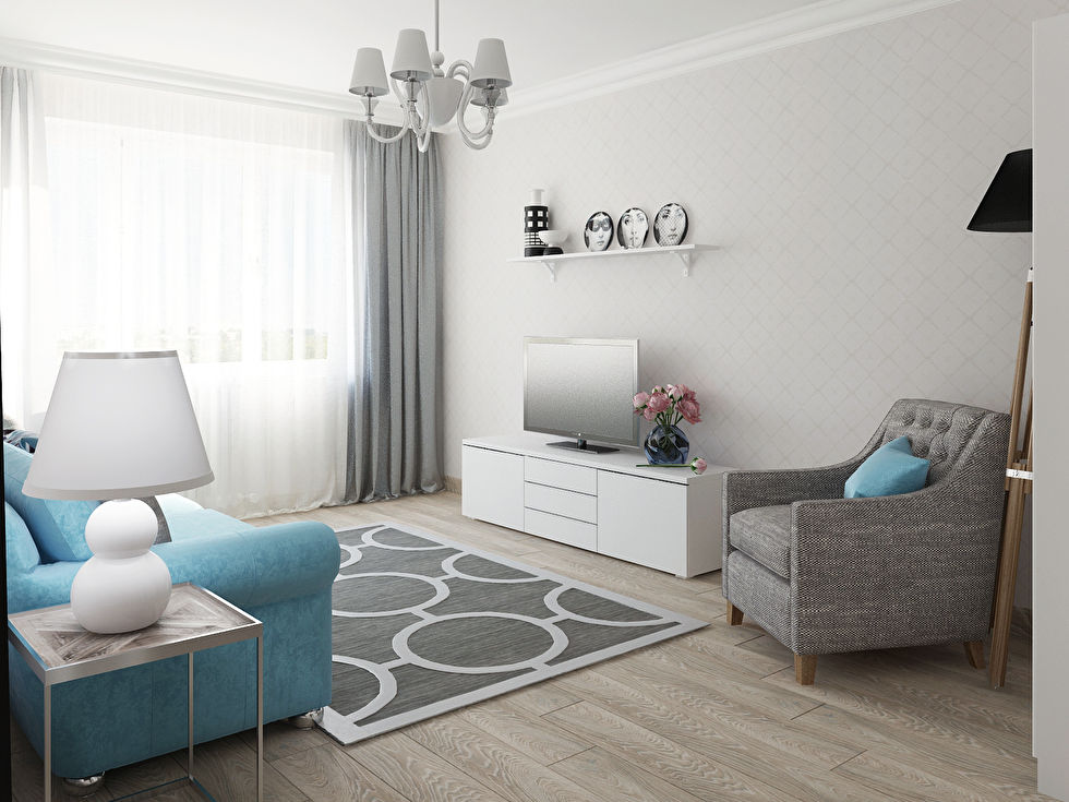 Дизайн 3-х комнатной квартиры, 66 кв.м., Ульяновск - Гостиная, фото 3