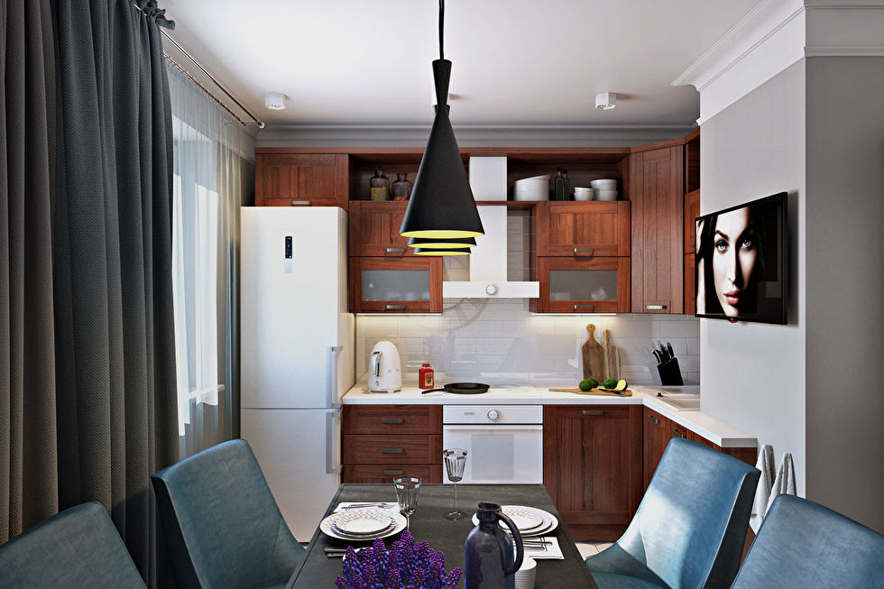 Дизайн двухкомнатной квартиры «Маленькое счастье» - Кухня, фото 8