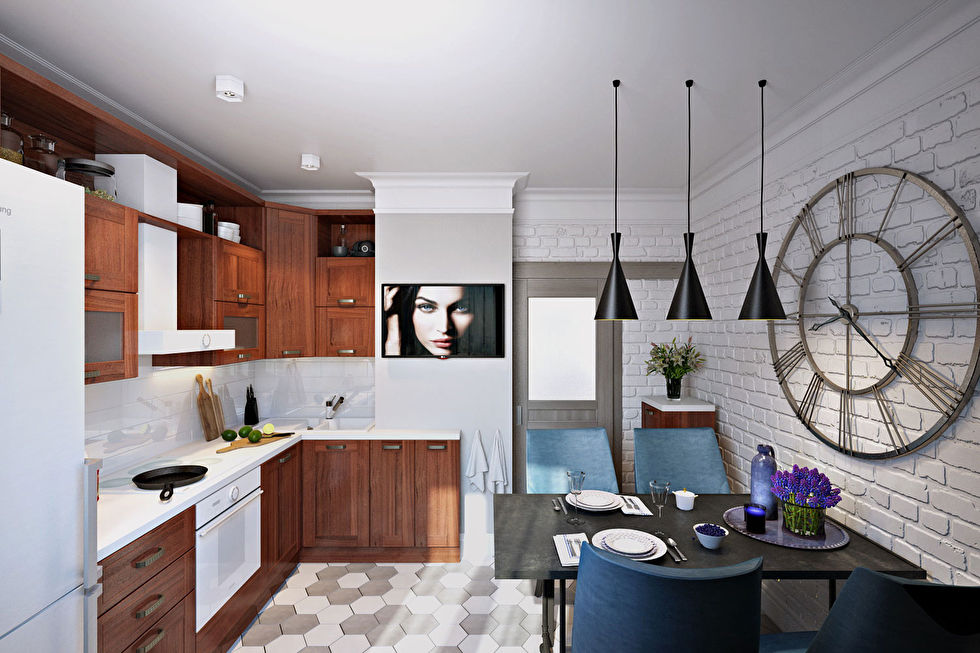 Дизайн двухкомнатной квартиры «Маленькое счастье» - Кухня, фото 9